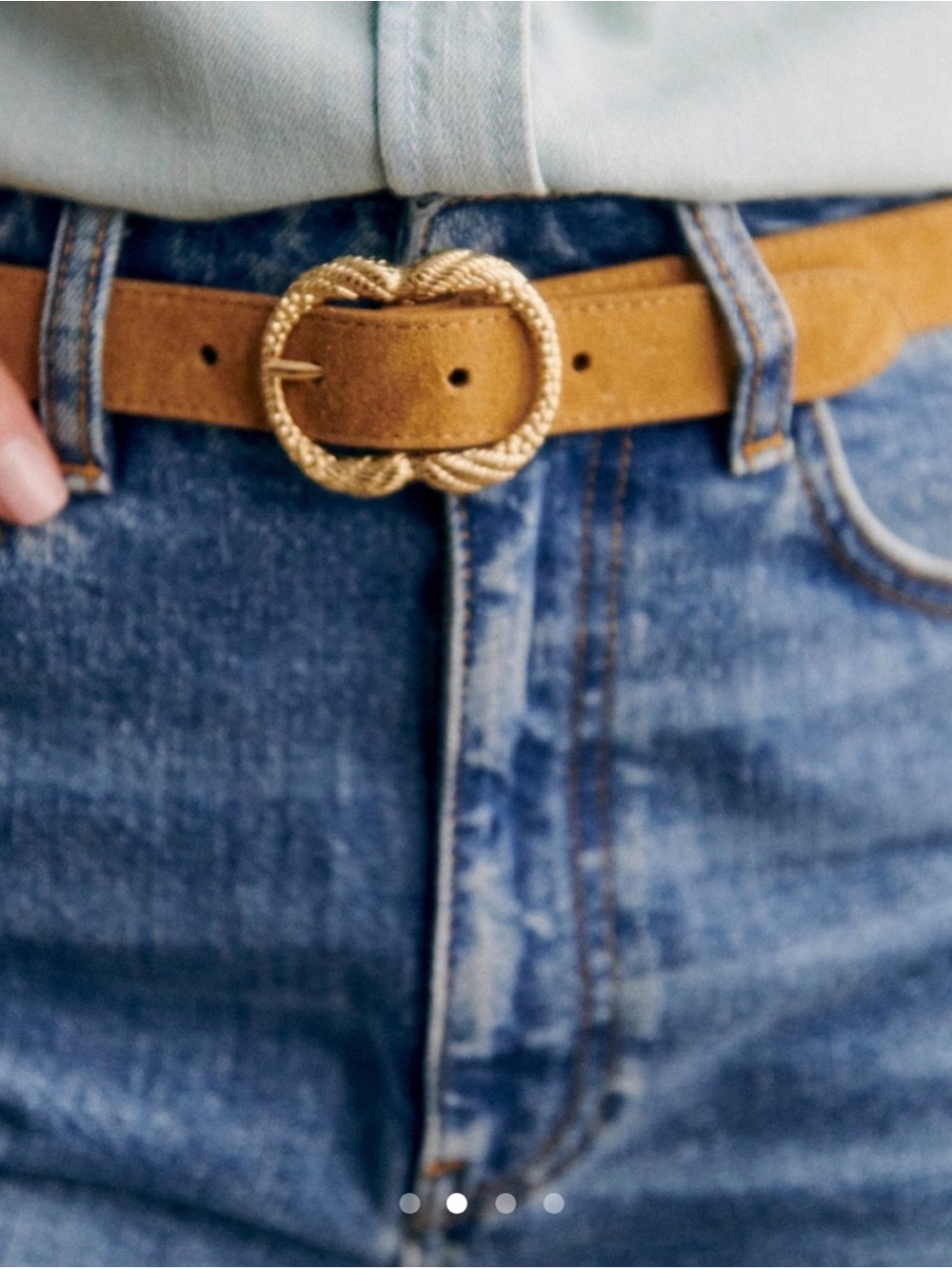 Sezane Fine Artemis Belt in Tan - Picture 2 of 4